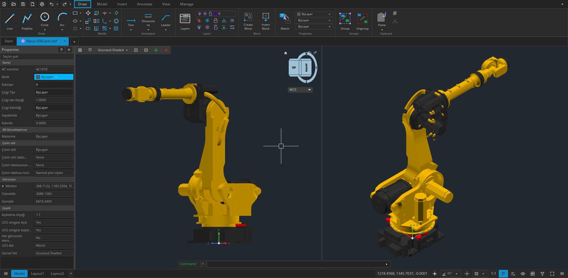 3D-malli Open CAD Studiossa