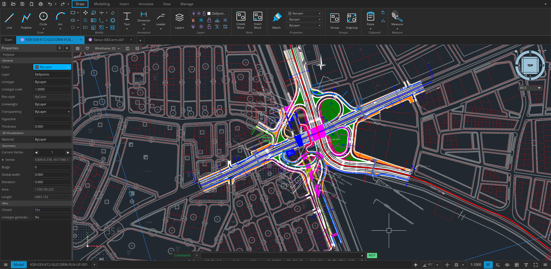 Obszar roboczy Open CAD Studio