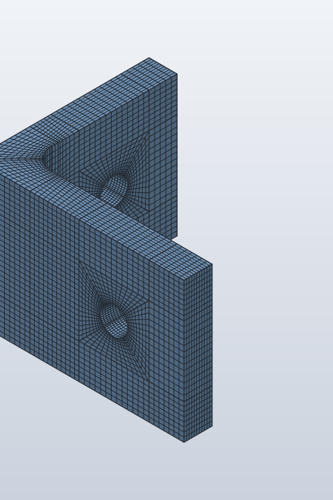 The all-hex mesh with O-grids round the holes